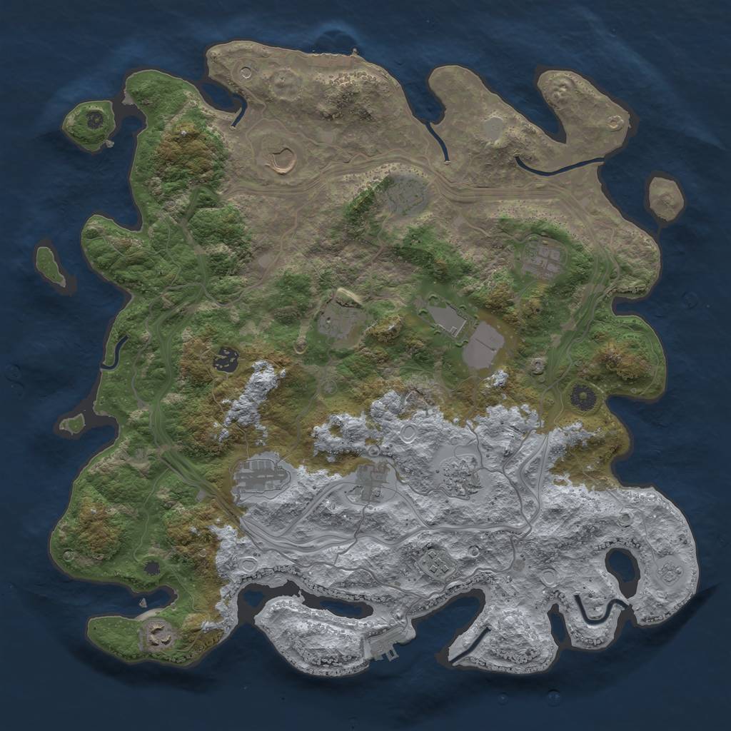 Rust Map: Procedural Map, Size: 4250, Seed: 69696910, 20 Monuments