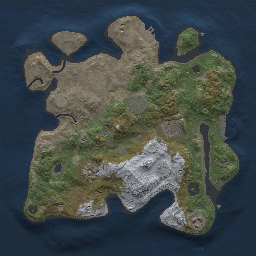 Rust Map: Procedural Map, Size: 3000, Seed: 227225294, 14 Monuments