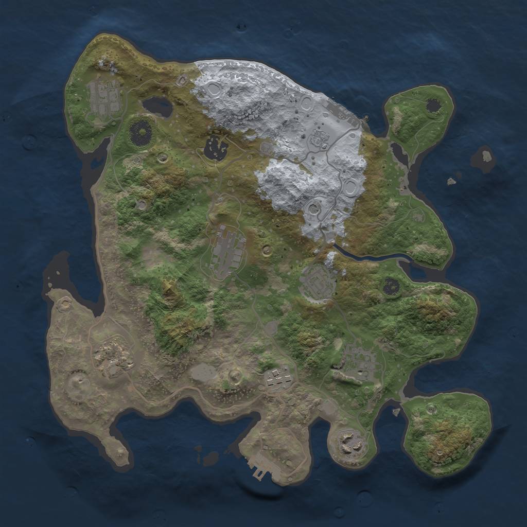Rust Map: Procedural Map, Size: 3250, Seed: 1506990154, 15 Monuments