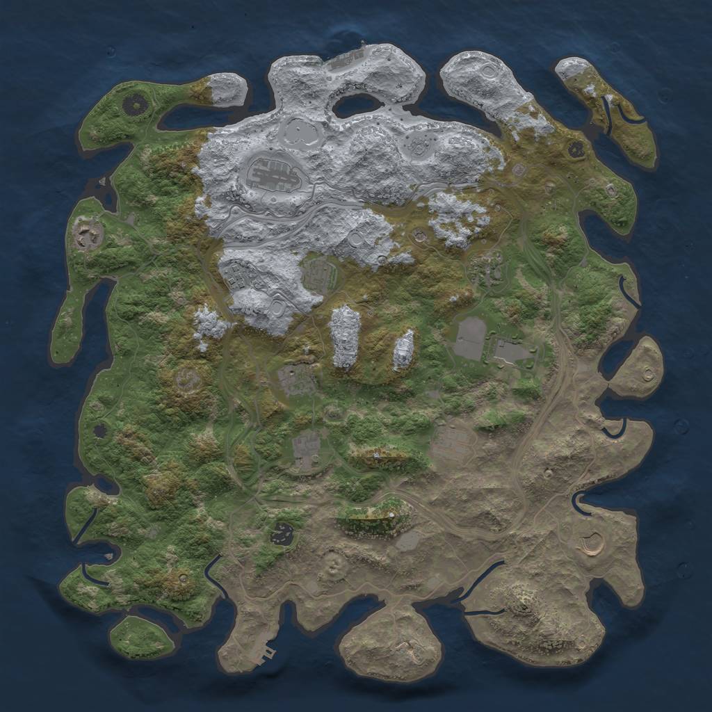 Rust Map: Procedural Map, Size: 4500, Seed: 1831352141, 20 Monuments