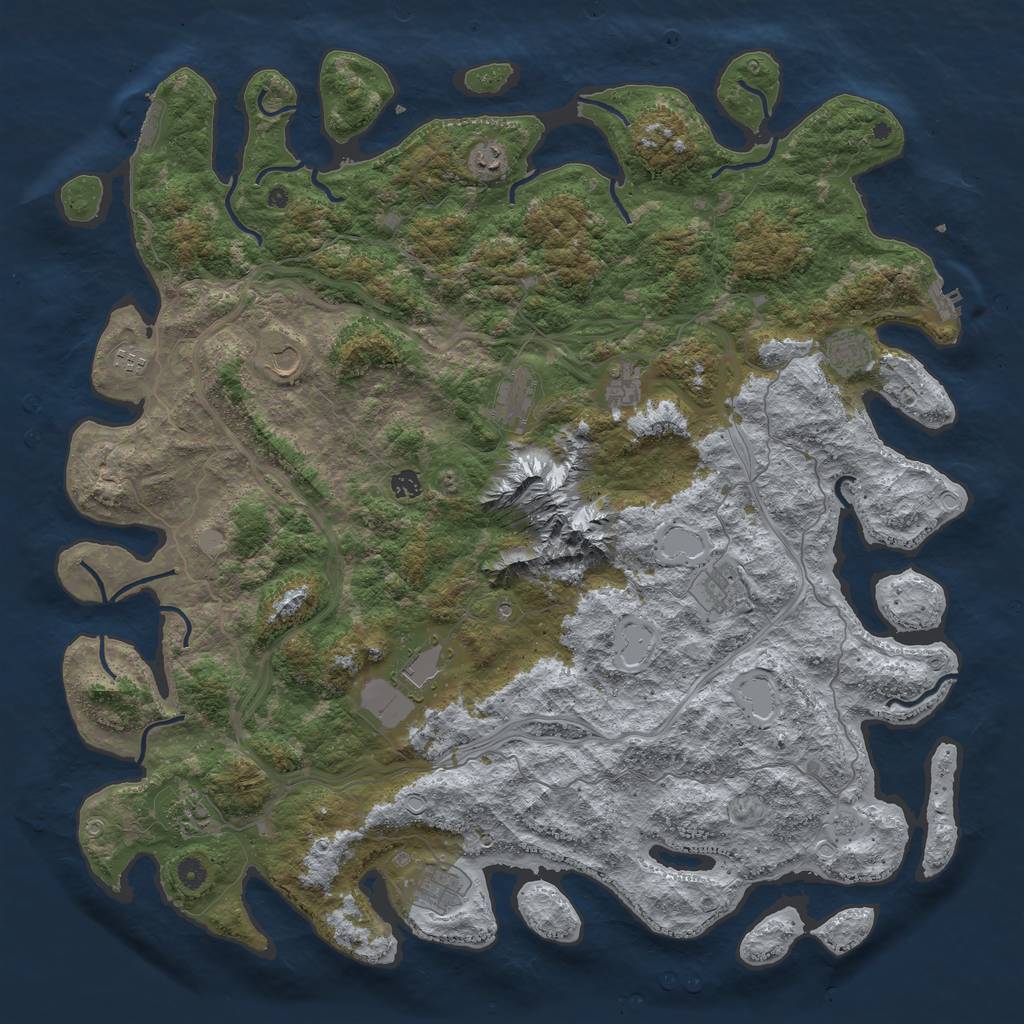 Rust Map: Procedural Map, Size: 5200, Seed: 372104640, 20 Monuments
