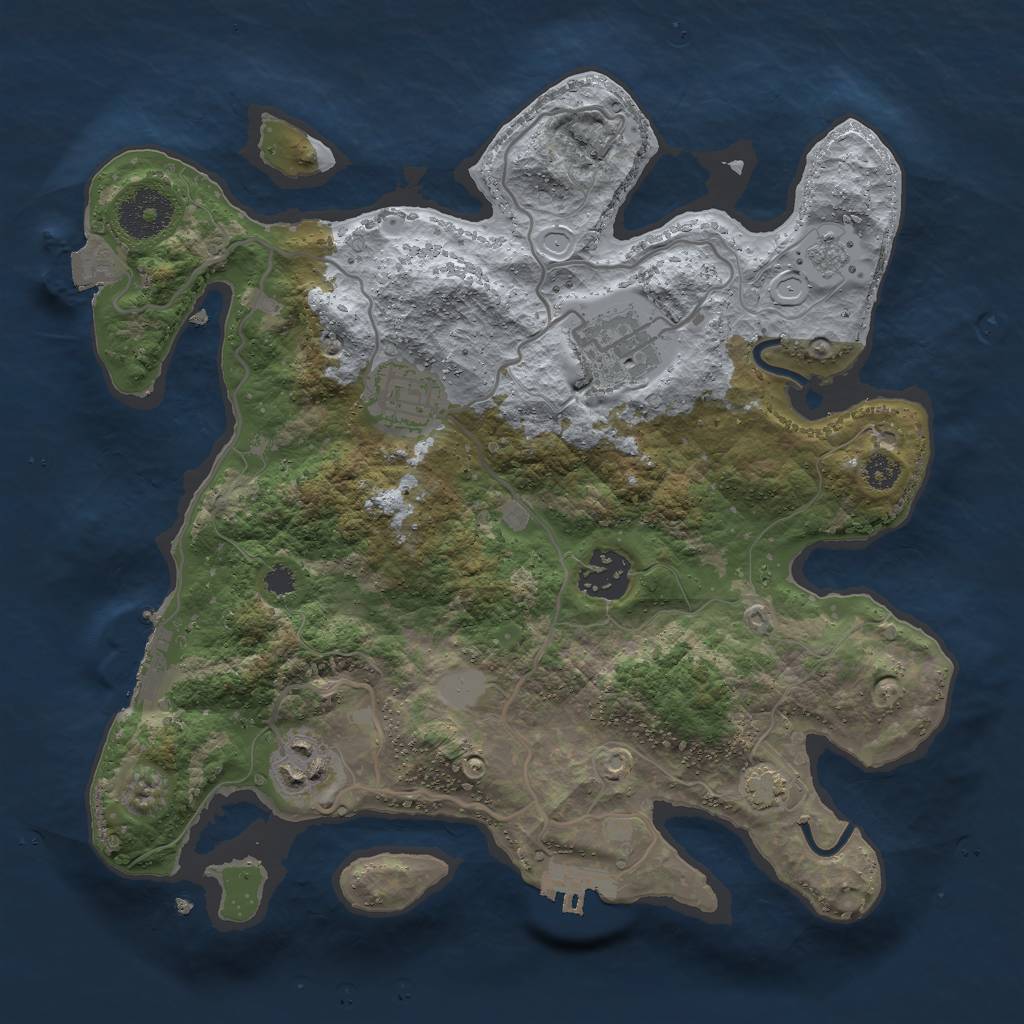 Rust Map: Procedural Map, Size: 3000, Seed: 119863582, 11 Monuments