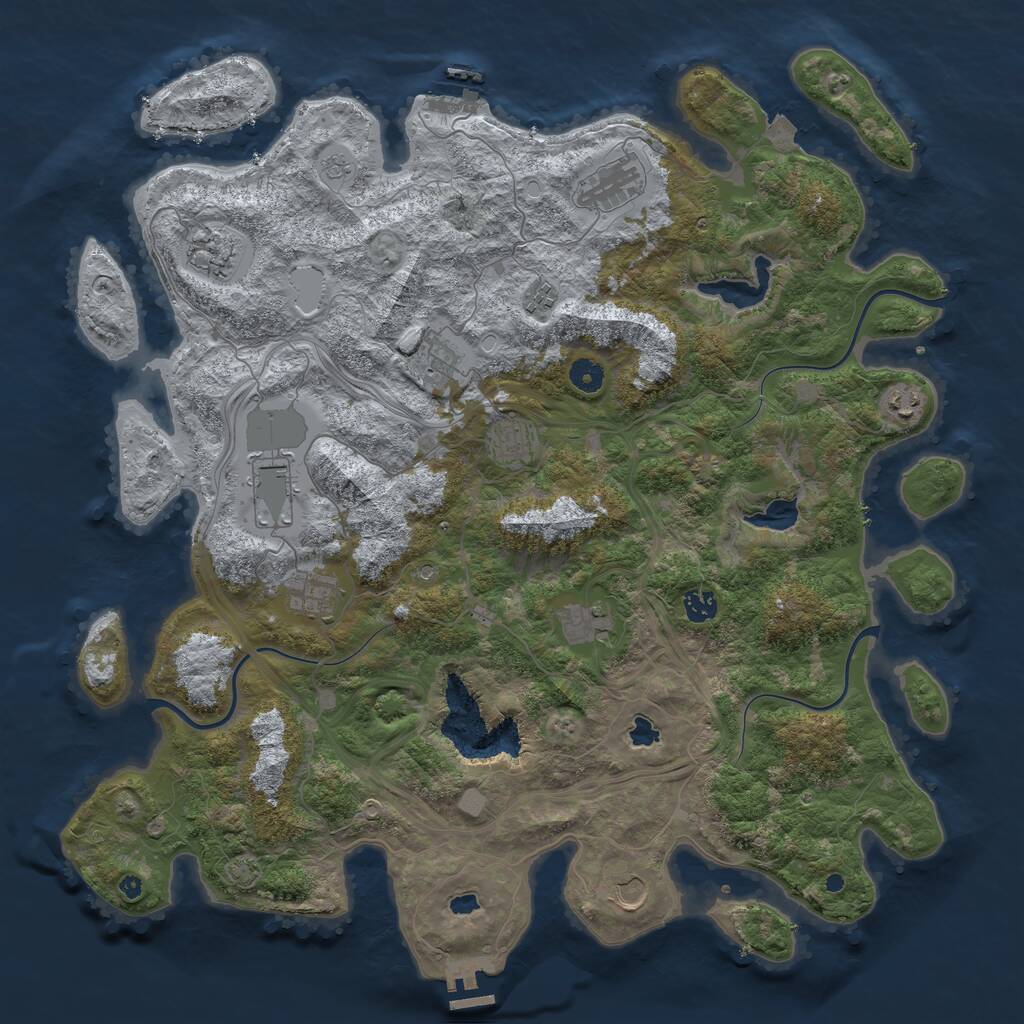 Rust Map: Procedural Map, Size: 4550, Seed: 249145, 17 Monuments