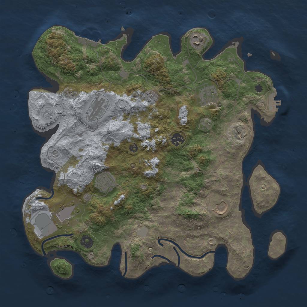 Rust Map: Procedural Map, Size: 3550, Seed: 11892731, 17 Monuments