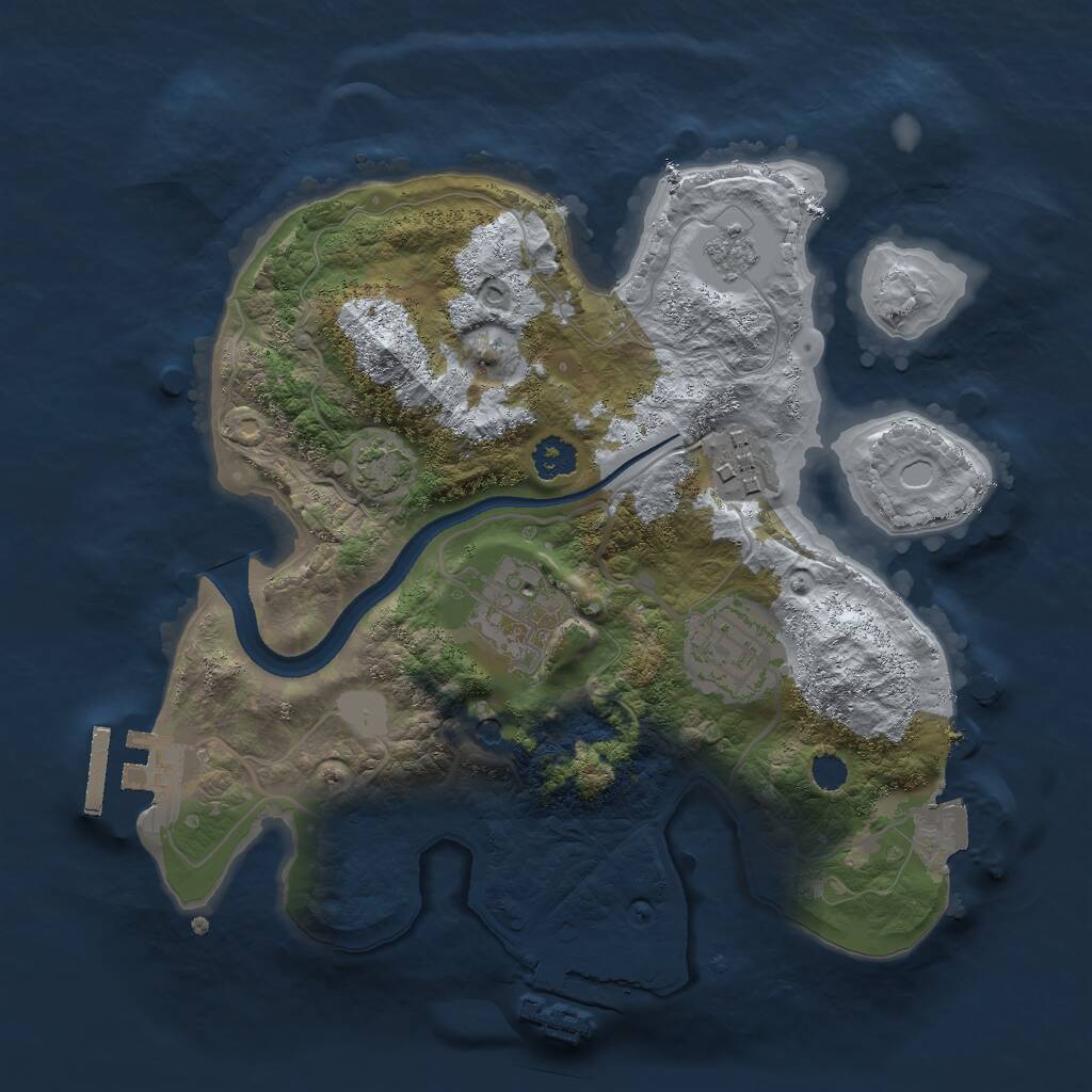 Rust Map: Procedural Map, Size: 2500, Seed: 15782, 9 Monuments