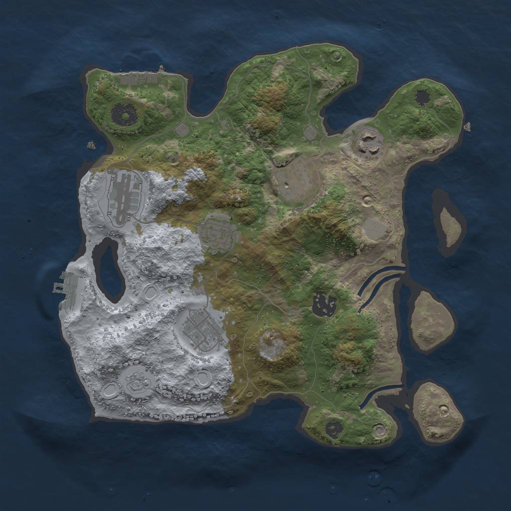 Rust Map: Procedural Map, Size: 3000, Seed: 5940826, 14 Monuments