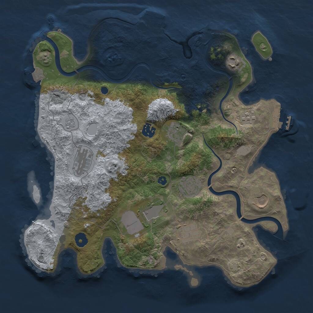 Rust Map: Procedural Map, Size: 3500, Seed: 66778228, 15 Monuments