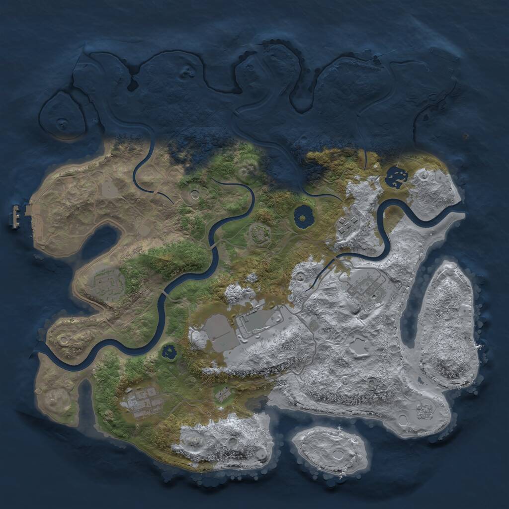 Rust Map: Procedural Map, Size: 3500, Seed: 42802018, 12 Monuments