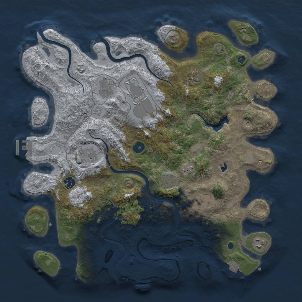 Rust Map: Procedural Map, Size: 4000, Seed: 870, 15 Monuments