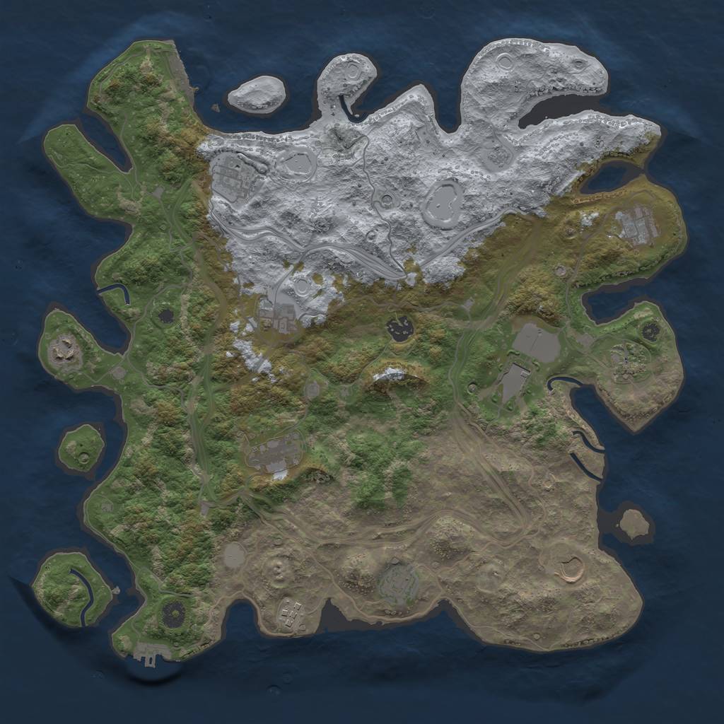 Rust Map: Procedural Map, Size: 4250, Seed: 813673474, 20 Monuments