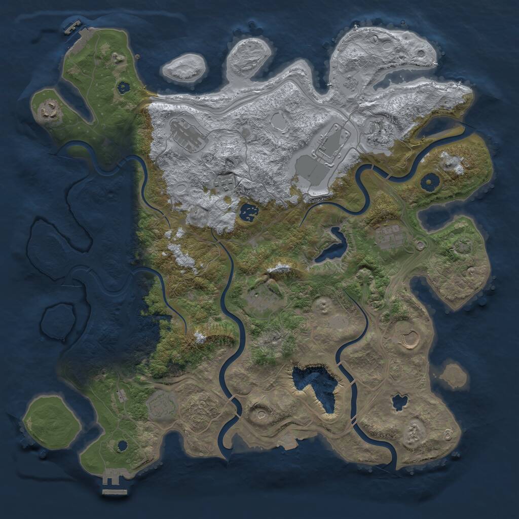 Rust Map: Procedural Map, Size: 4250, Seed: 813673474, 16 Monuments