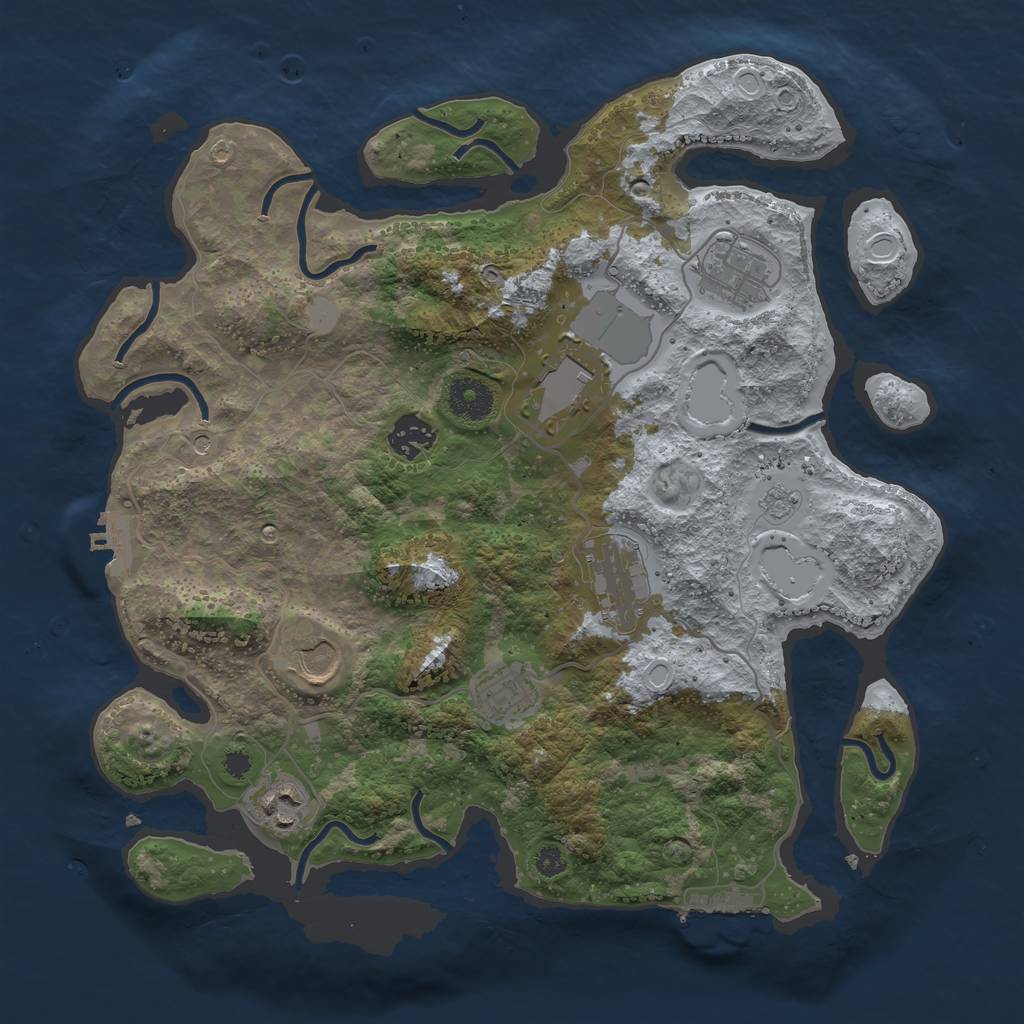Rust Map: Procedural Map, Size: 3500, Seed: 67364045, 16 Monuments