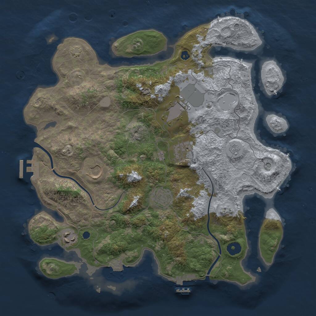 Rust Map: Procedural Map, Size: 3500, Seed: 67364045, 11 Monuments