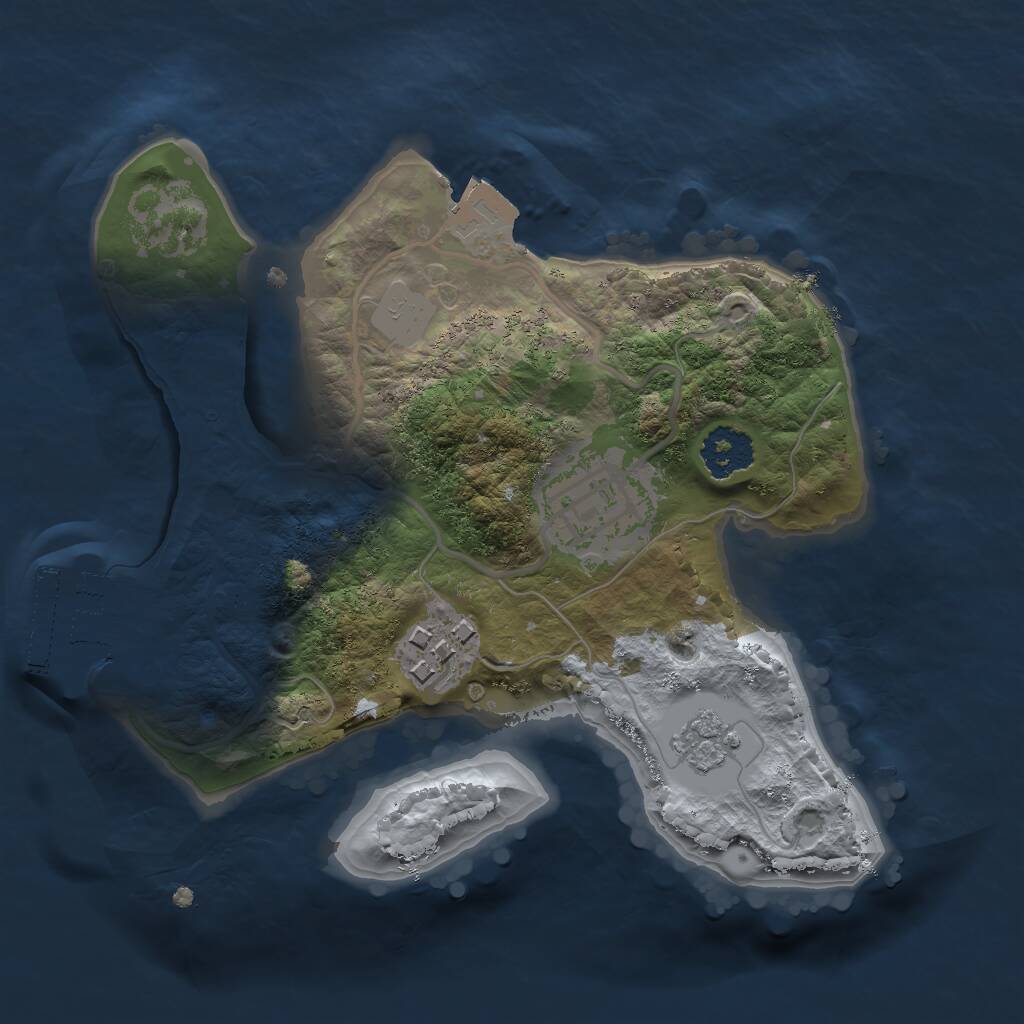 Rust Map: Procedural Map, Size: 2000, Seed: 100150, 5 Monuments