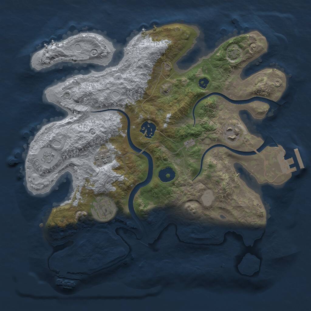 Rust Map: Procedural Map, Size: 3000, Seed: 62582119, 9 Monuments