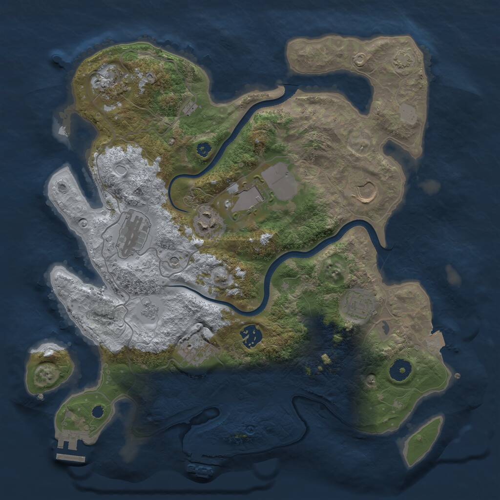 Rust Map: Procedural Map, Size: 3500, Seed: 59621587, 14 Monuments