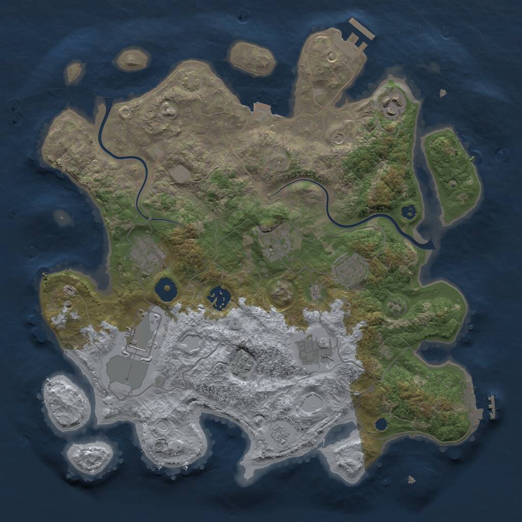 Rust Map: Procedural Map, Size: 3500, Seed: 82654782, 14 Monuments