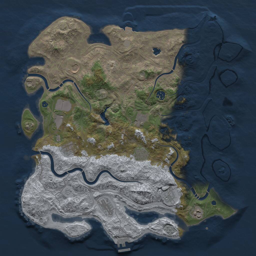 Rust Map: Procedural Map, Size: 4250, Seed: 170295091, 16 Monuments