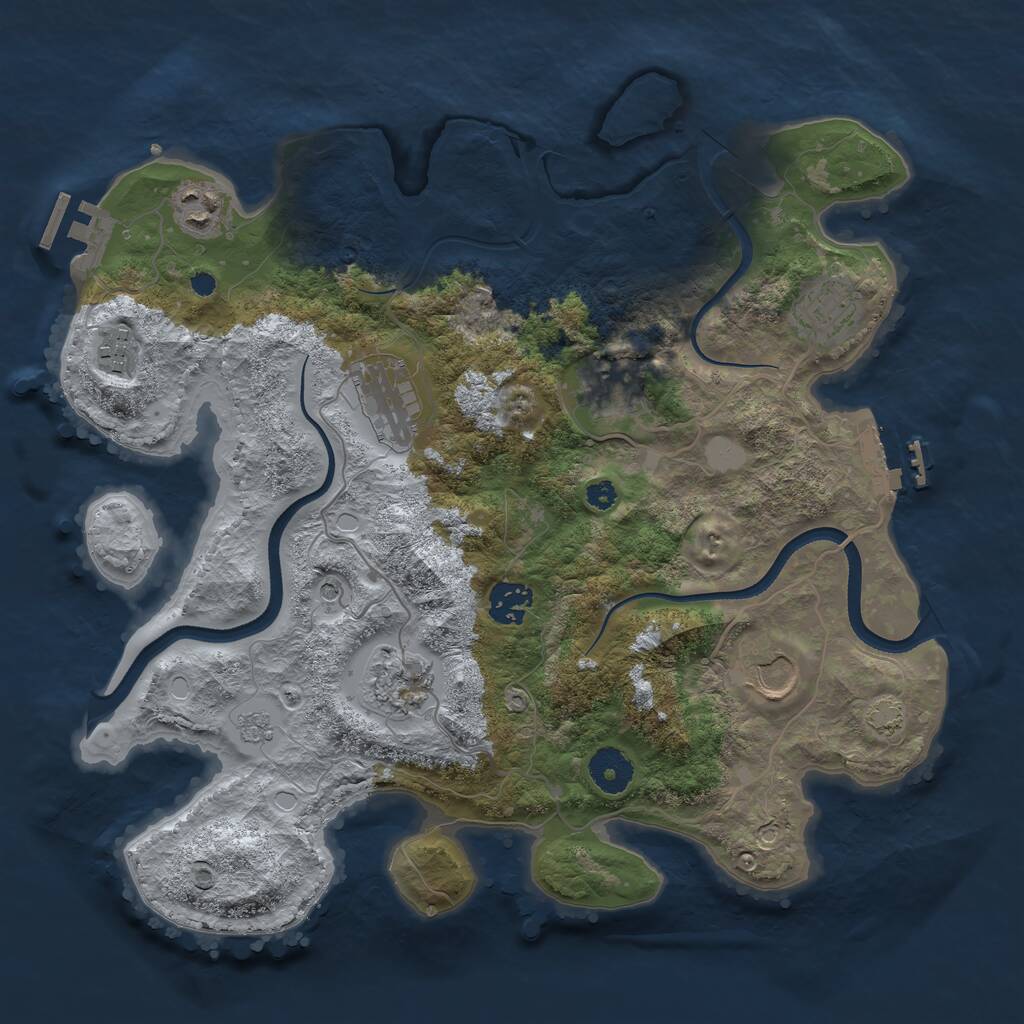 Rust Map: Procedural Map, Size: 3500, Seed: 60829804, 14 Monuments