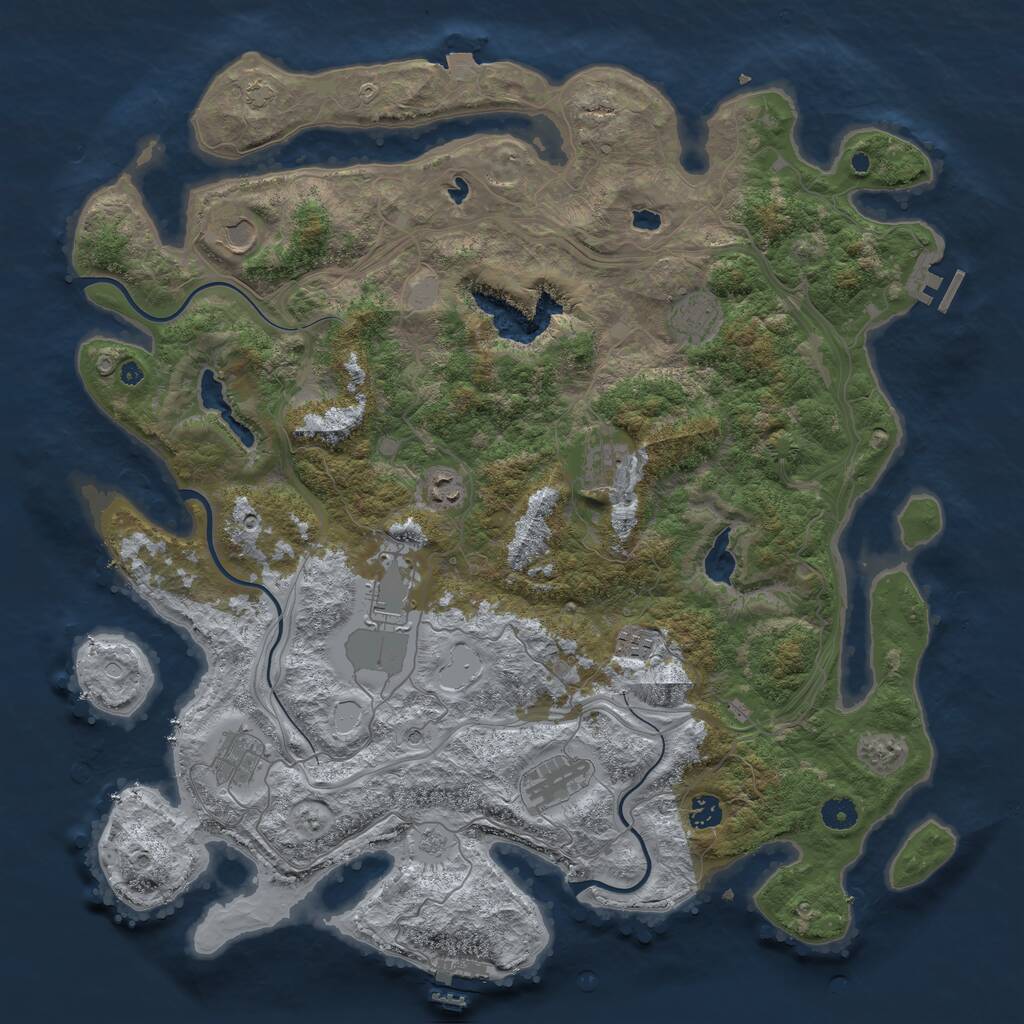 Rust Map: Procedural Map, Size: 4500, Seed: 765248540, 15 Monuments