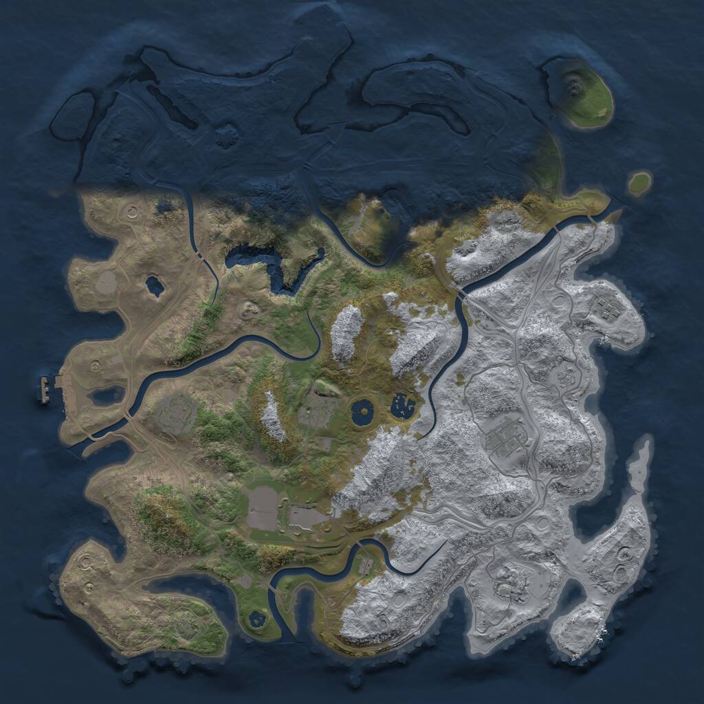Rust Map: Procedural Map, Size: 4250, Seed: 98005061, 13 Monuments