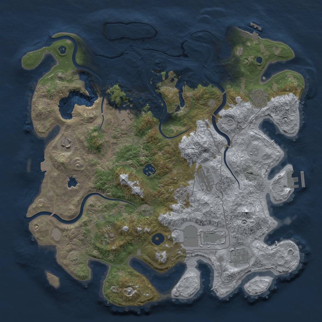 Rust Map: Procedural Map, Size: 4000, Seed: 13216, 15 Monuments