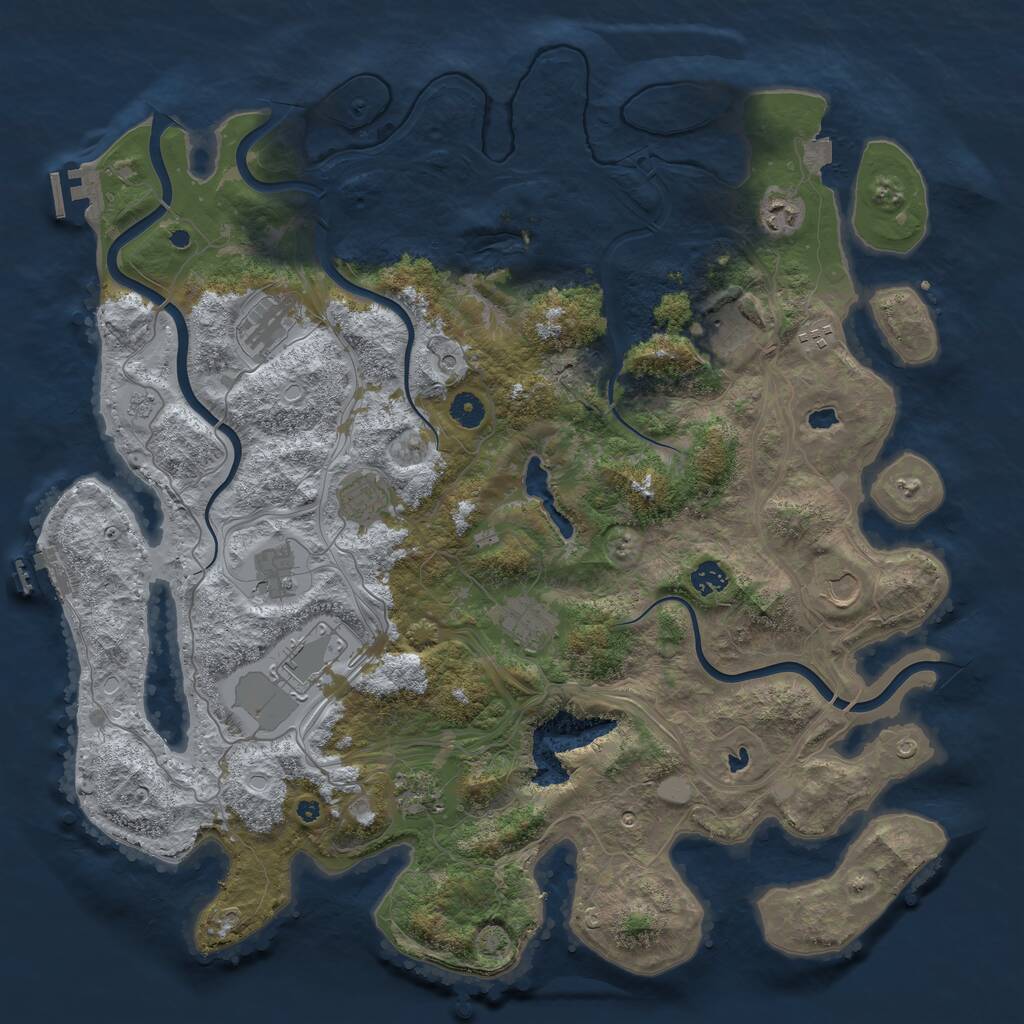 Rust Map: Procedural Map, Size: 4500, Seed: 1982924401, 17 Monuments