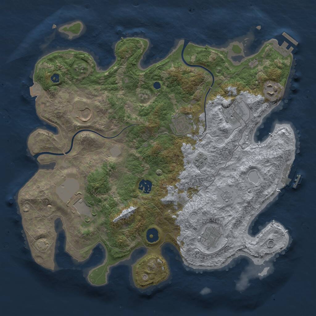 Rust Map: Procedural Map, Size: 3500, Seed: 193490, 13 Monuments