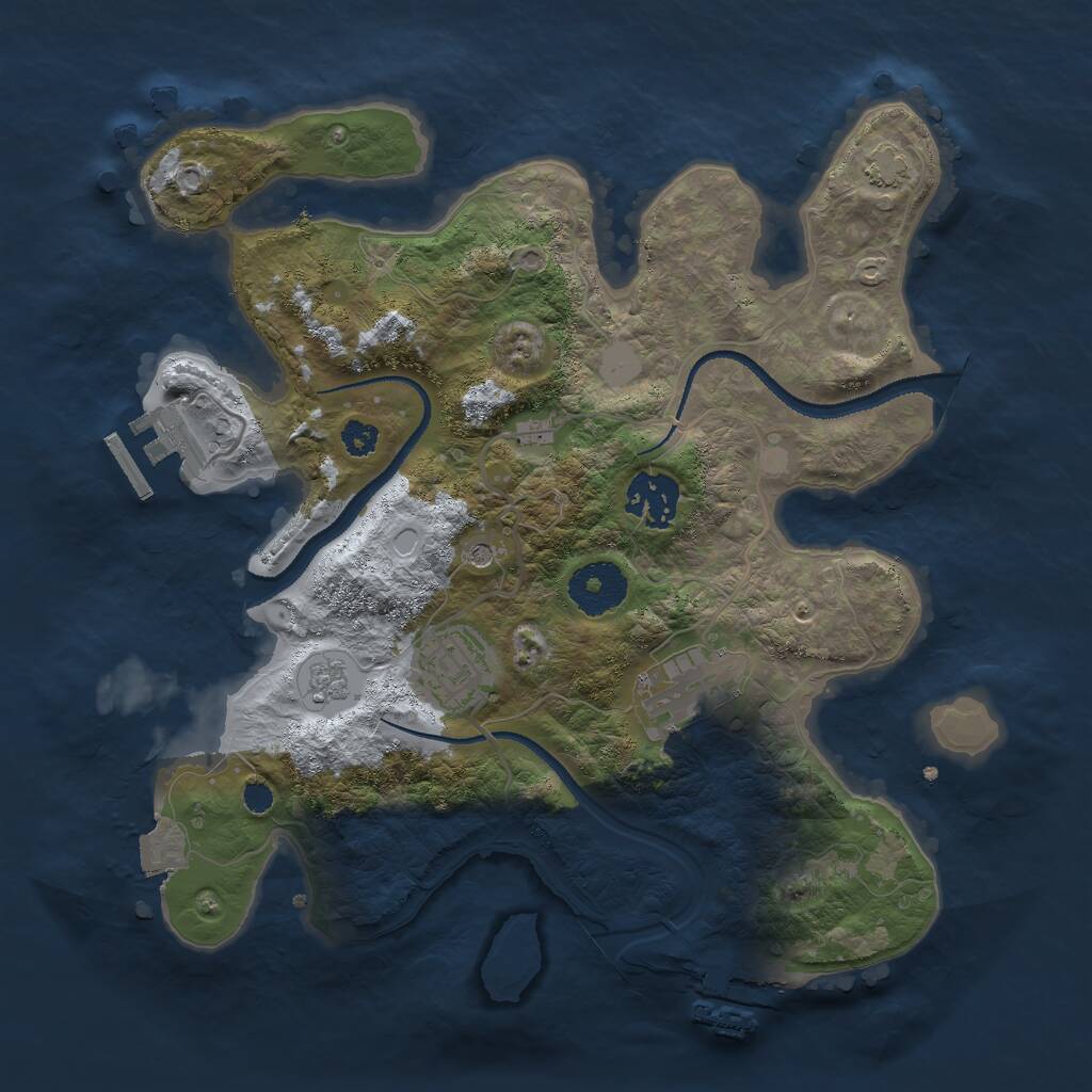 Rust Map: Procedural Map, Size: 3000, Seed: 1765277680, 9 Monuments