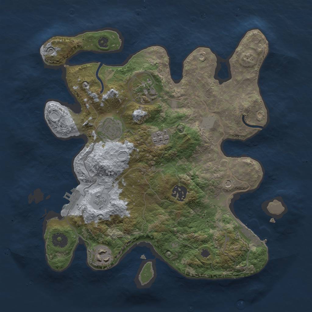 Rust Map: Procedural Map, Size: 3000, Seed: 1765277680, 14 Monuments