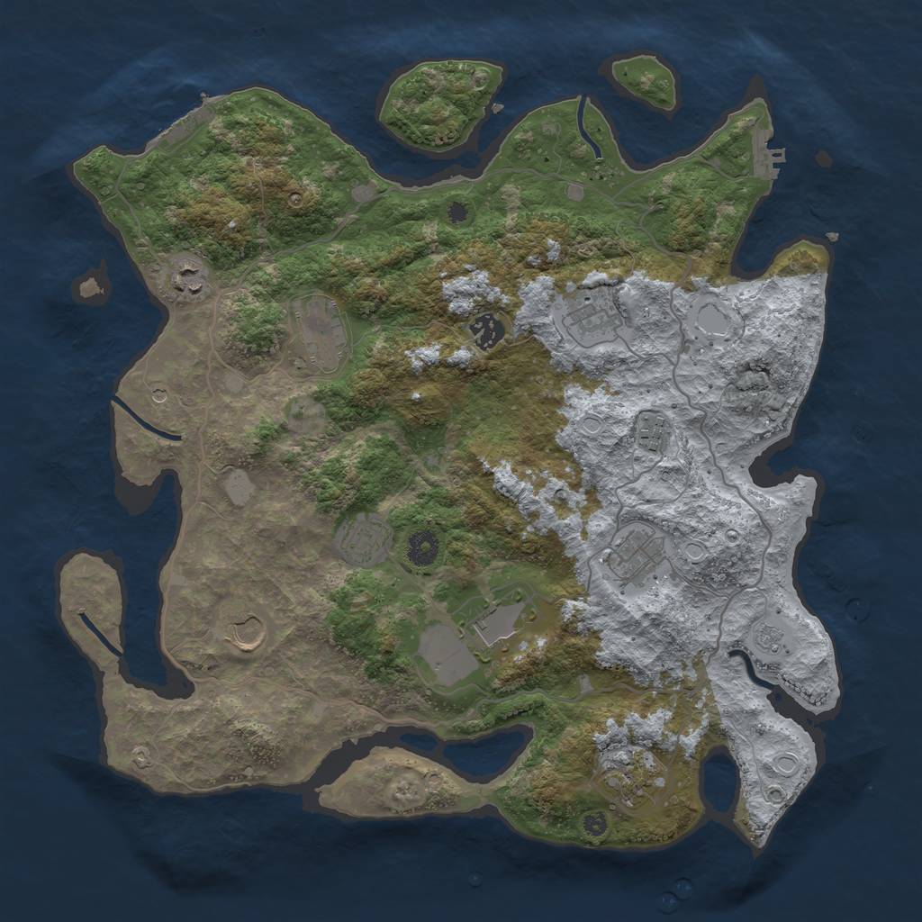 Rust Map: Procedural Map, Size: 4000, Seed: 154825622, 19 Monuments