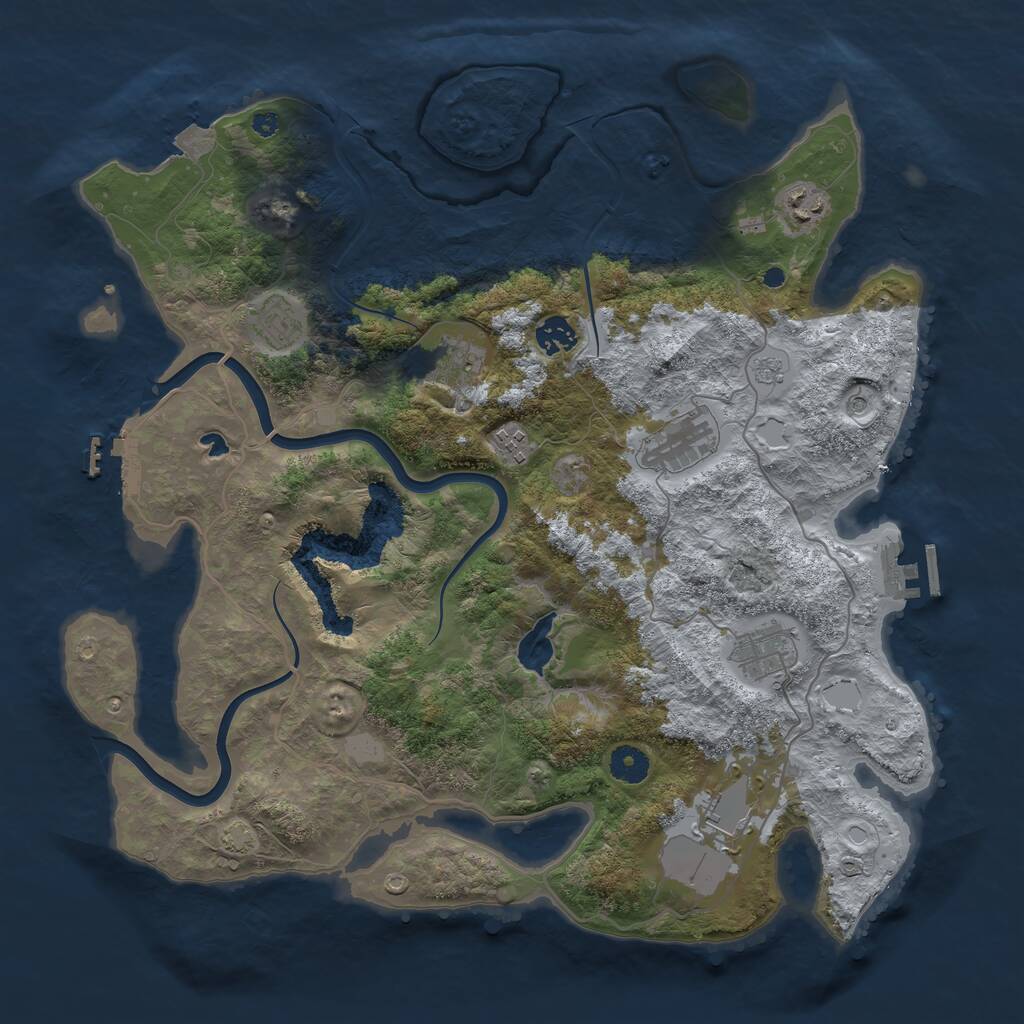 Rust Map: Procedural Map, Size: 4000, Seed: 154825622, 14 Monuments