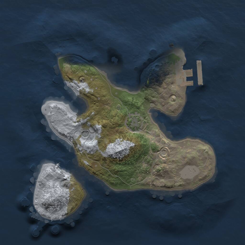 Rust Map: Procedural Map, Size: 2000, Seed: 27286406, 4 Monuments