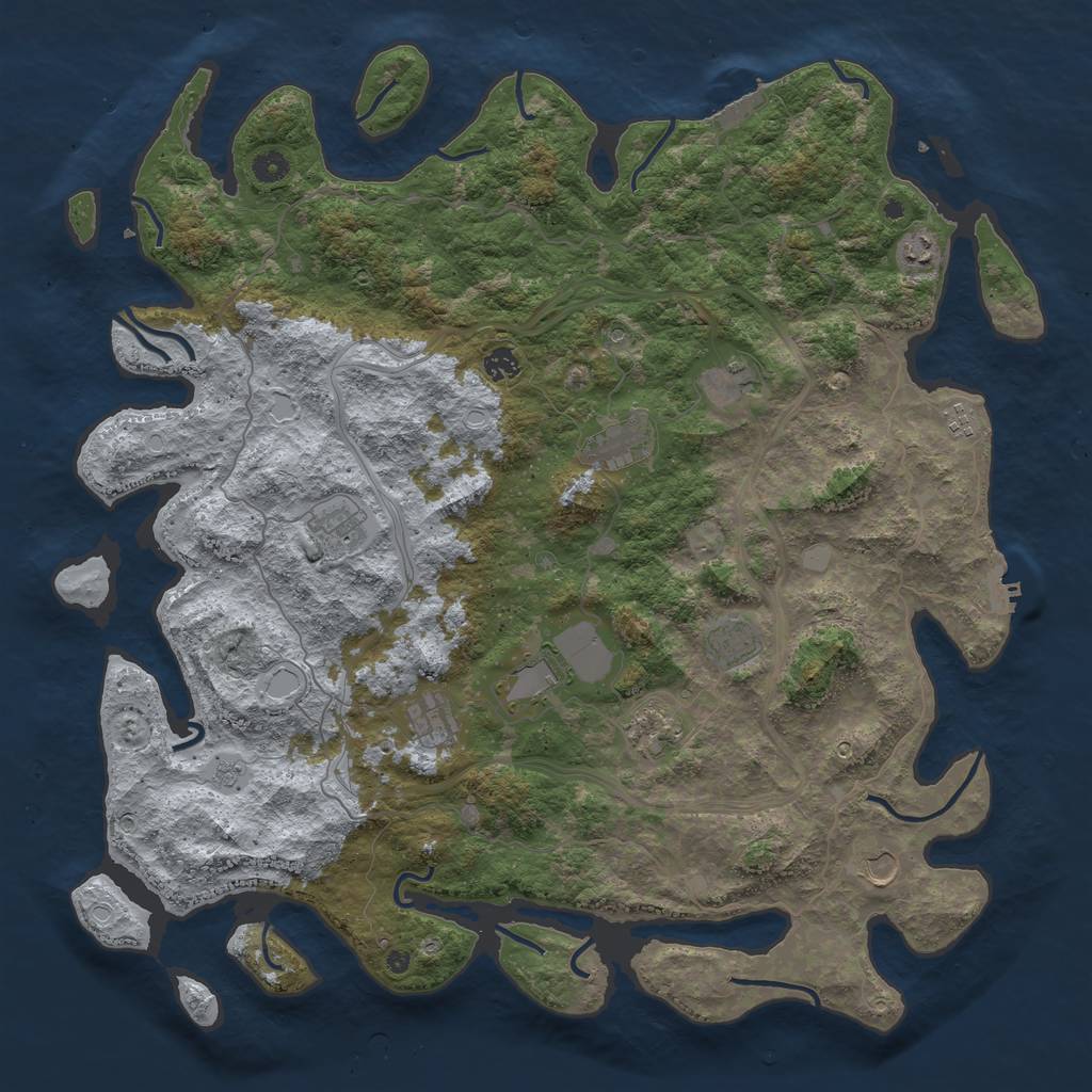 Rust Map: Procedural Map, Size: 4800, Seed: 500976127, 20 Monuments