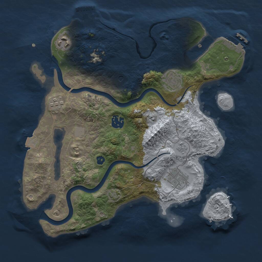 Rust Map: Procedural Map, Size: 3000, Seed: 1453434, 11 Monuments