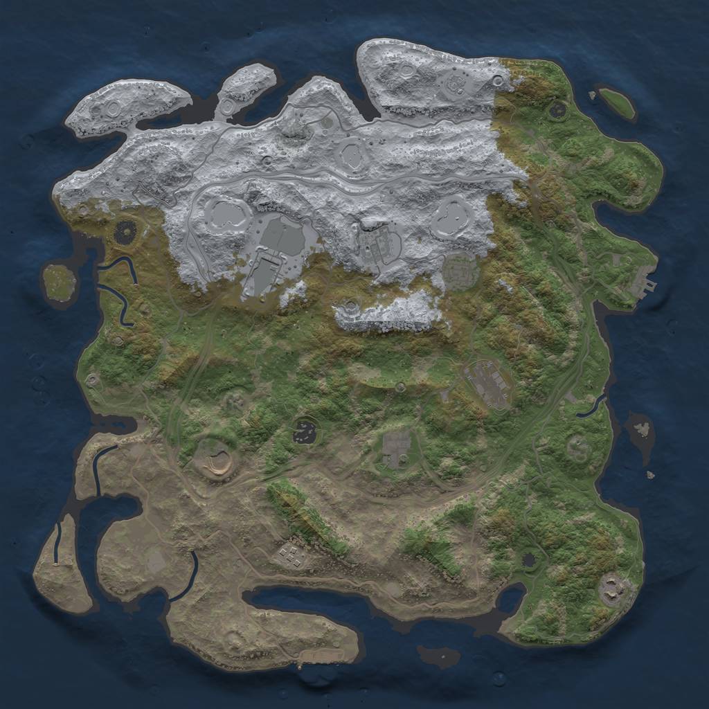 Rust Map: Procedural Map, Size: 4444, Seed: 979413, 18 Monuments