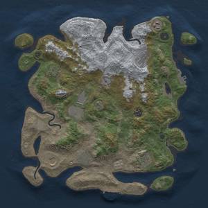 Thumbnail Rust Map: Procedural Map, Size: 3700, Seed: 393486085, 18 Monuments