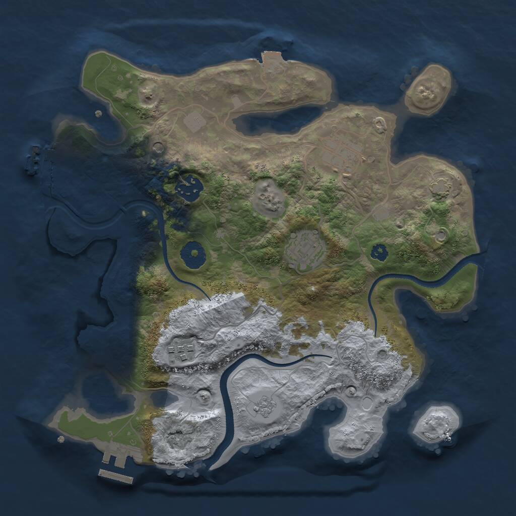 Rust Map: Procedural Map, Size: 3000, Seed: 617805149, 10 Monuments