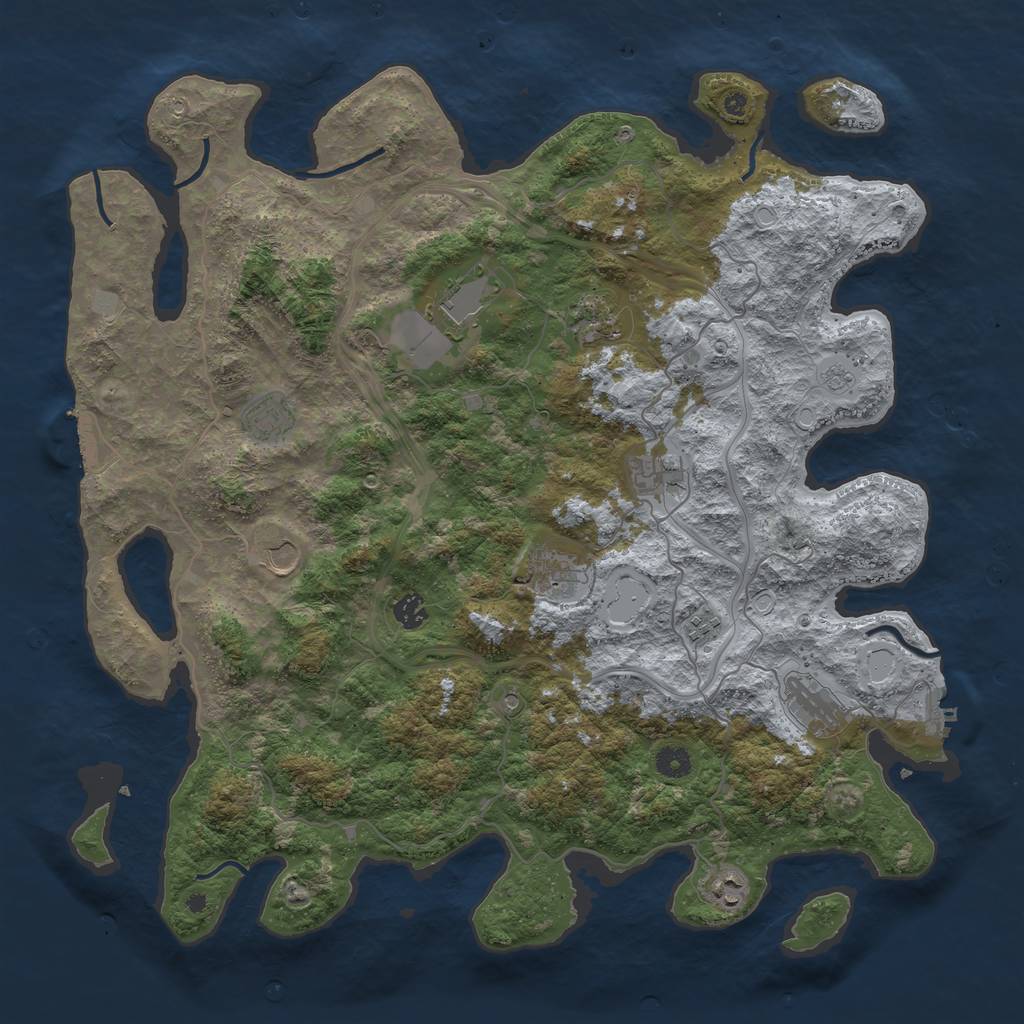 Rust Map: Procedural Map, Size: 4500, Seed: 21183, 19 Monuments