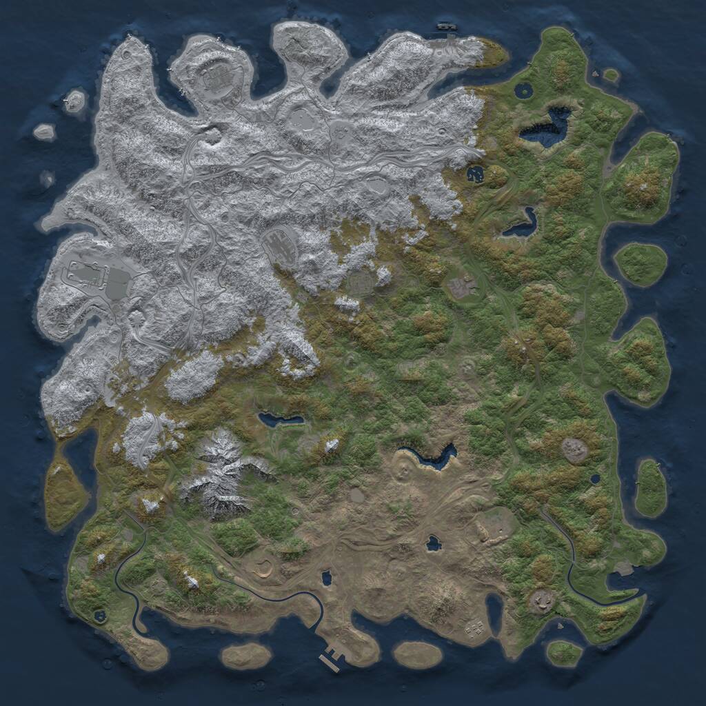 Rust Map: Procedural Map, Size: 6000, Seed: 1539211848, 17 Monuments