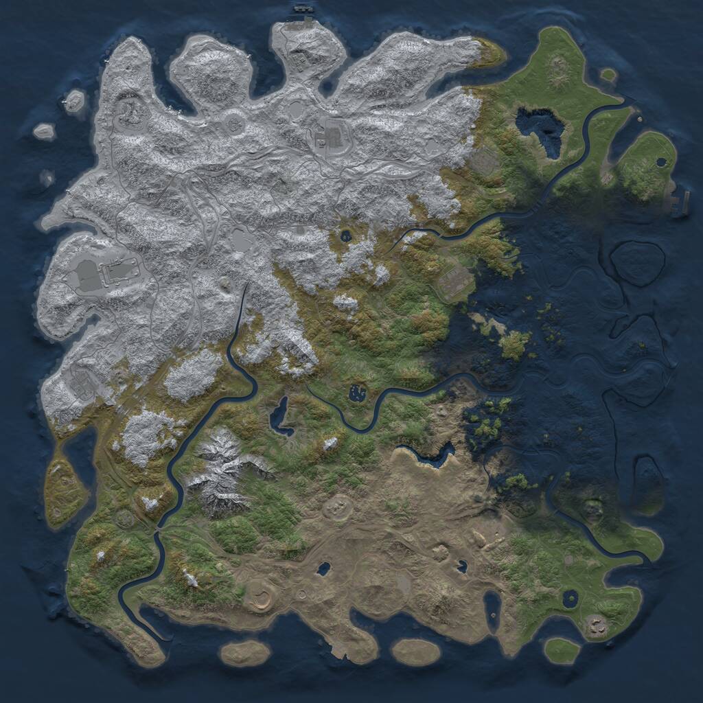 Rust Map: Procedural Map, Size: 6000, Seed: 1539211848, 17 Monuments