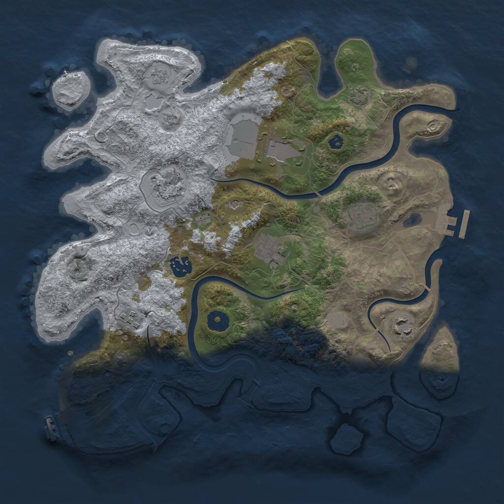 Rust Map: Procedural Map, Size: 3500, Seed: 62582119, 13 Monuments