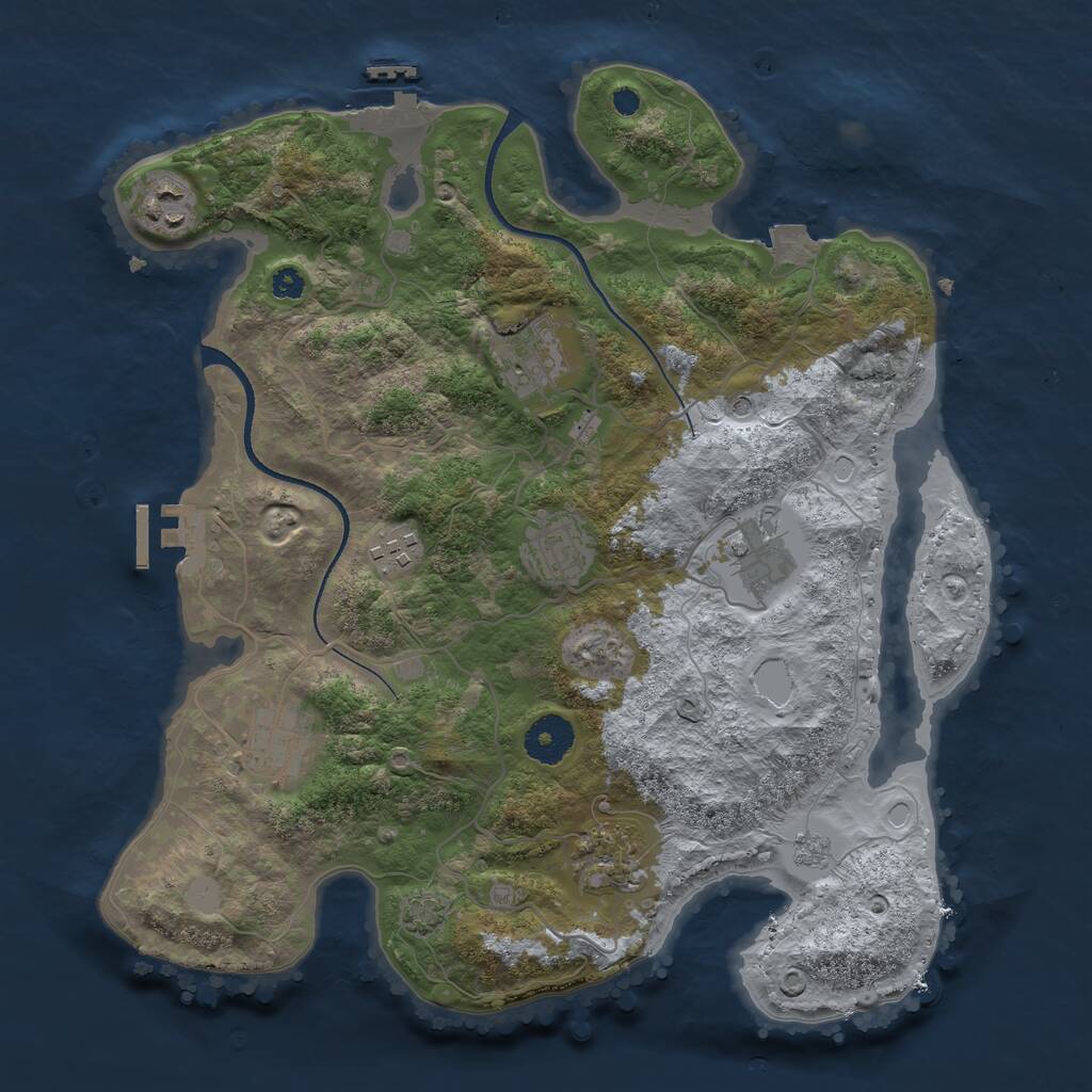 Rust Map: Procedural Map, Size: 3400, Seed: 102496, 13 Monuments