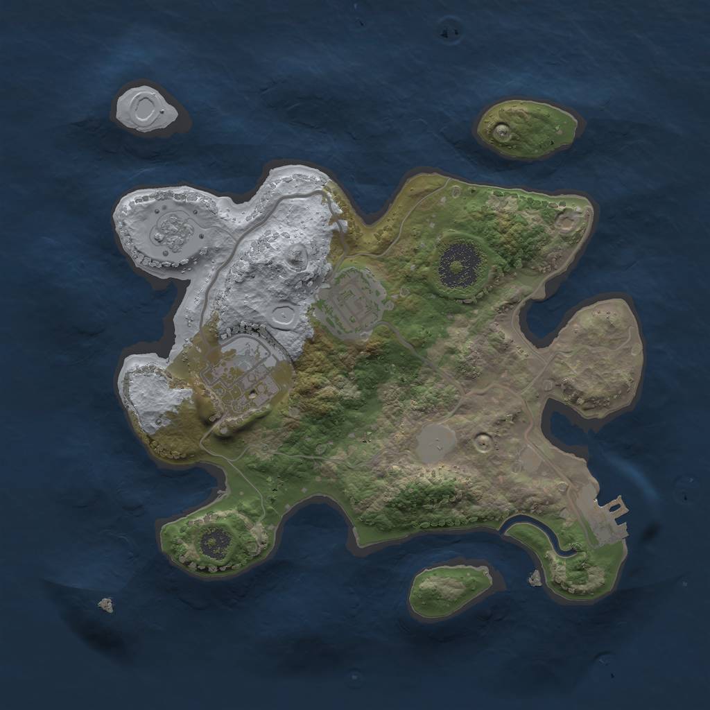 Rust Map: Procedural Map, Size: 2400, Seed: 5678, 9 Monuments