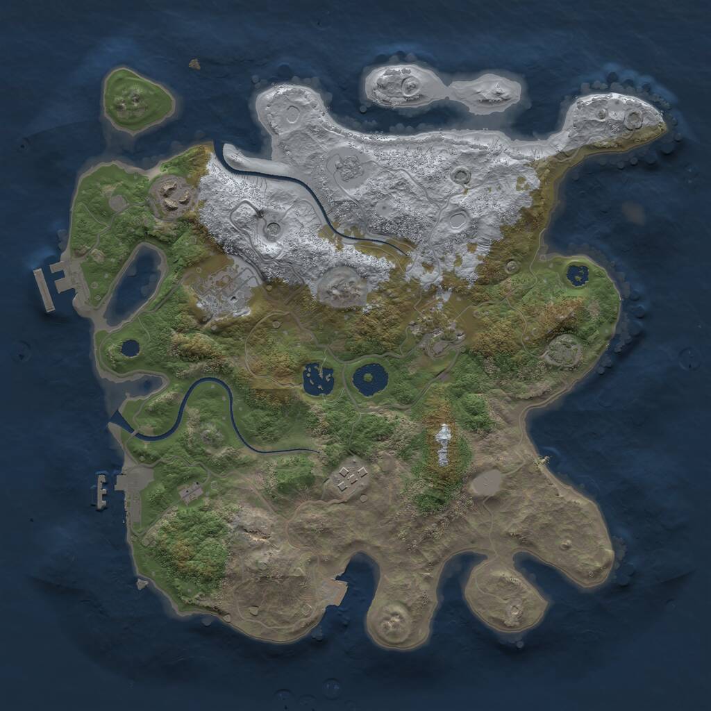 Rust Map: Procedural Map, Size: 3250, Seed: 219830336, 11 Monuments