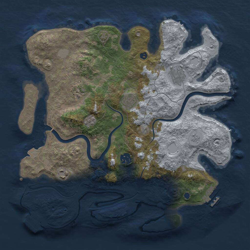 Rust Map: Procedural Map, Size: 3400, Seed: 63507003, 12 Monuments