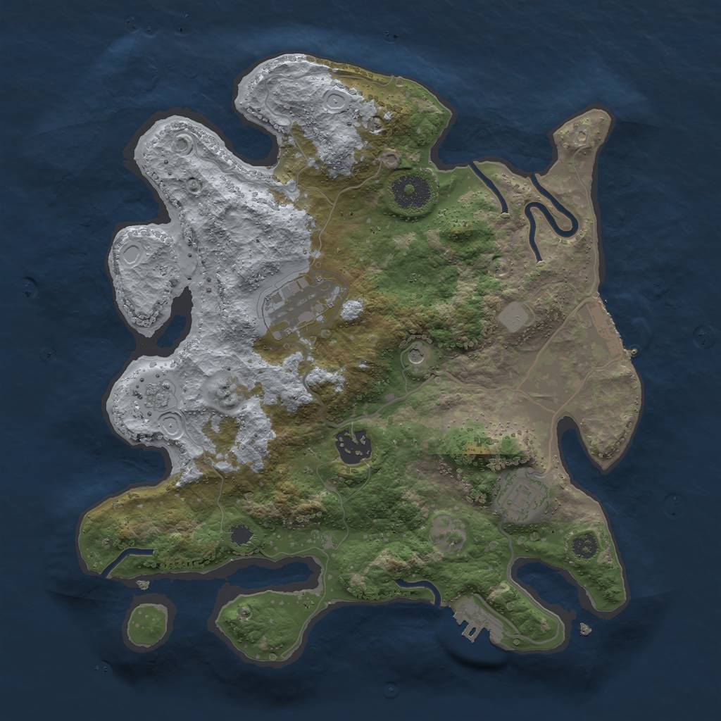 Rust Map: Procedural Map, Size: 3000, Seed: 524940, 12 Monuments