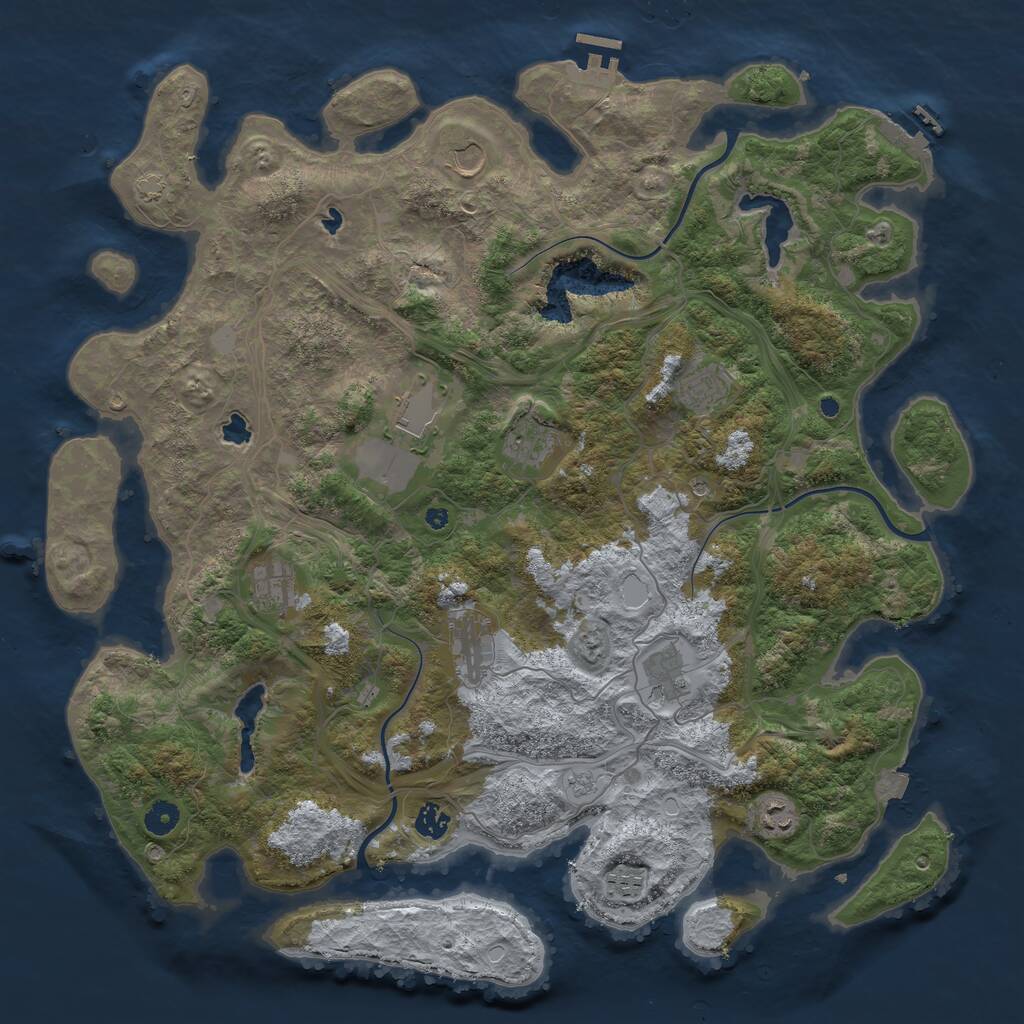 Rust Map: Procedural Map, Size: 4500, Seed: 1777741235, 16 Monuments