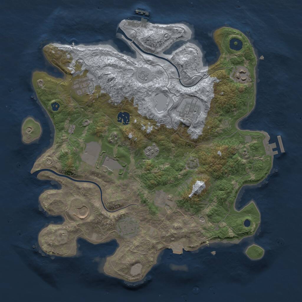 Rust Map: Procedural Map, Size: 3500, Seed: 88416739, 15 Monuments