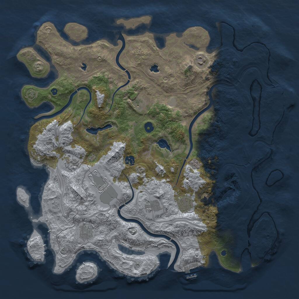 Rust Map: Procedural Map, Size: 4500, Seed: 110659120, 15 Monuments